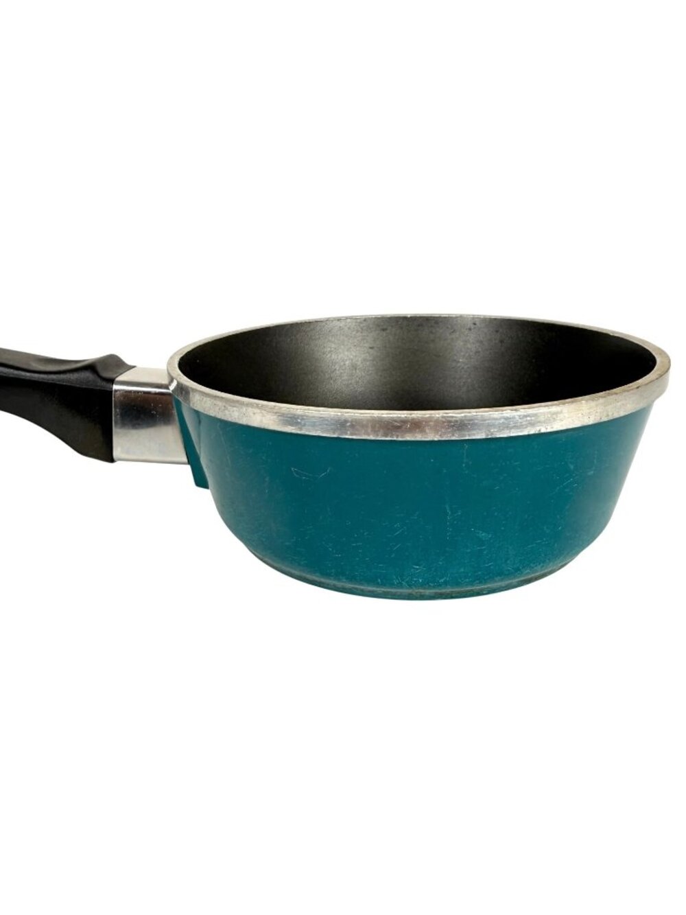 2 Vintage Club Aluminum Teal Nonstick Sauce Pans With Lids 1 QT 2 Quart Cookware - Picture 5 of 16
